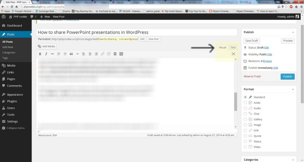  how to share PowerPoint presentations in WordPress