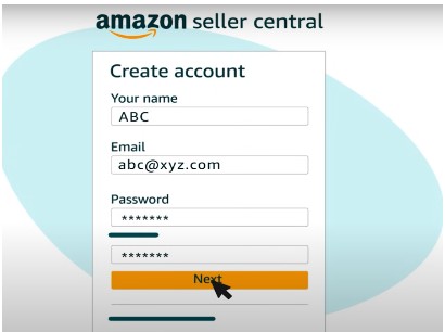 Provide email and set password for seller account